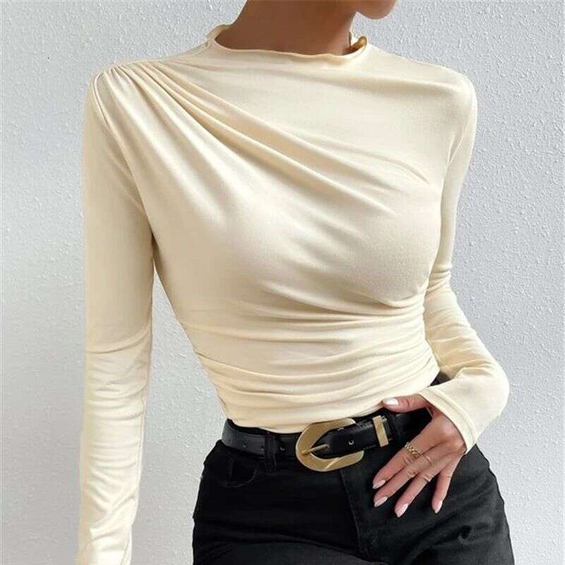 Green Best Saller New Merchandise High Street Hip Hop Slim Crop Top Casual Casual Slim Streetwear Autumn O Neck Round Neck Plaid Street Activity Crop 