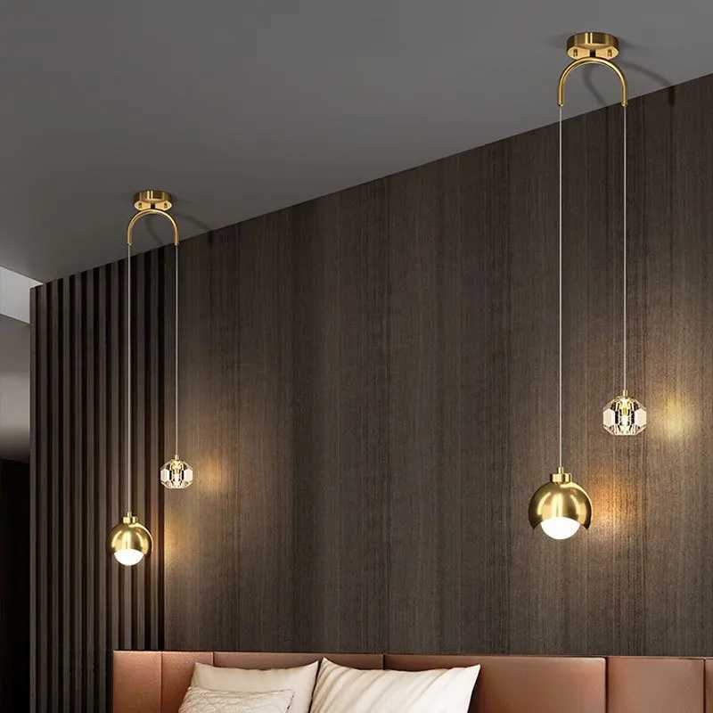 Indoor Bedside Ceiling Hanging Lamps Modern Gold/Black Ceiling Chandelier Light for Bedroom Living Room Decoration Pendant Light Y240802