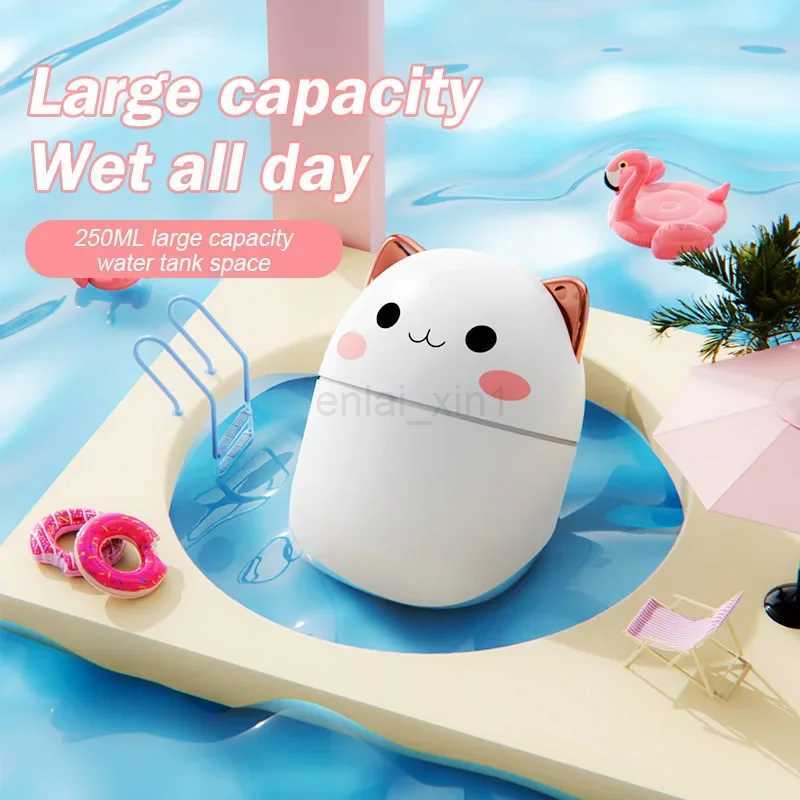 250ML Cute Air Humidifier Mini Aromatherapy Humidifiers Diffusers Essential Oil Diffuser Home Car Air Purifier Humificador Y240806