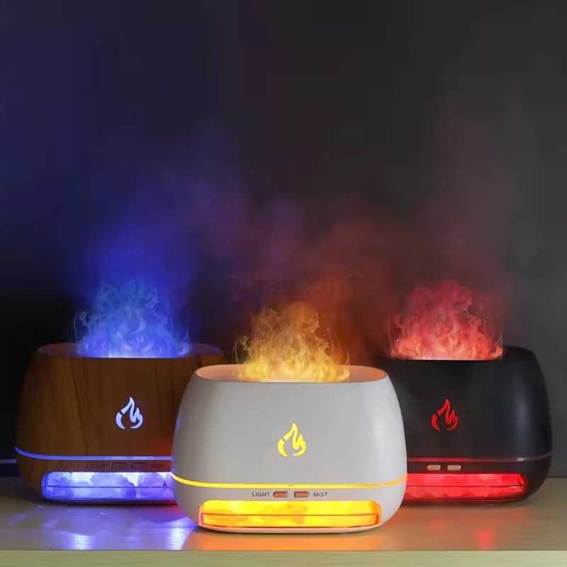 Aroma Diffuser Mini Ultrasonic USB Air Humidifier 3D Flame Diffuser Essential Oils Diffuser Aromatherapy Air Freshener Bedroom Y240806