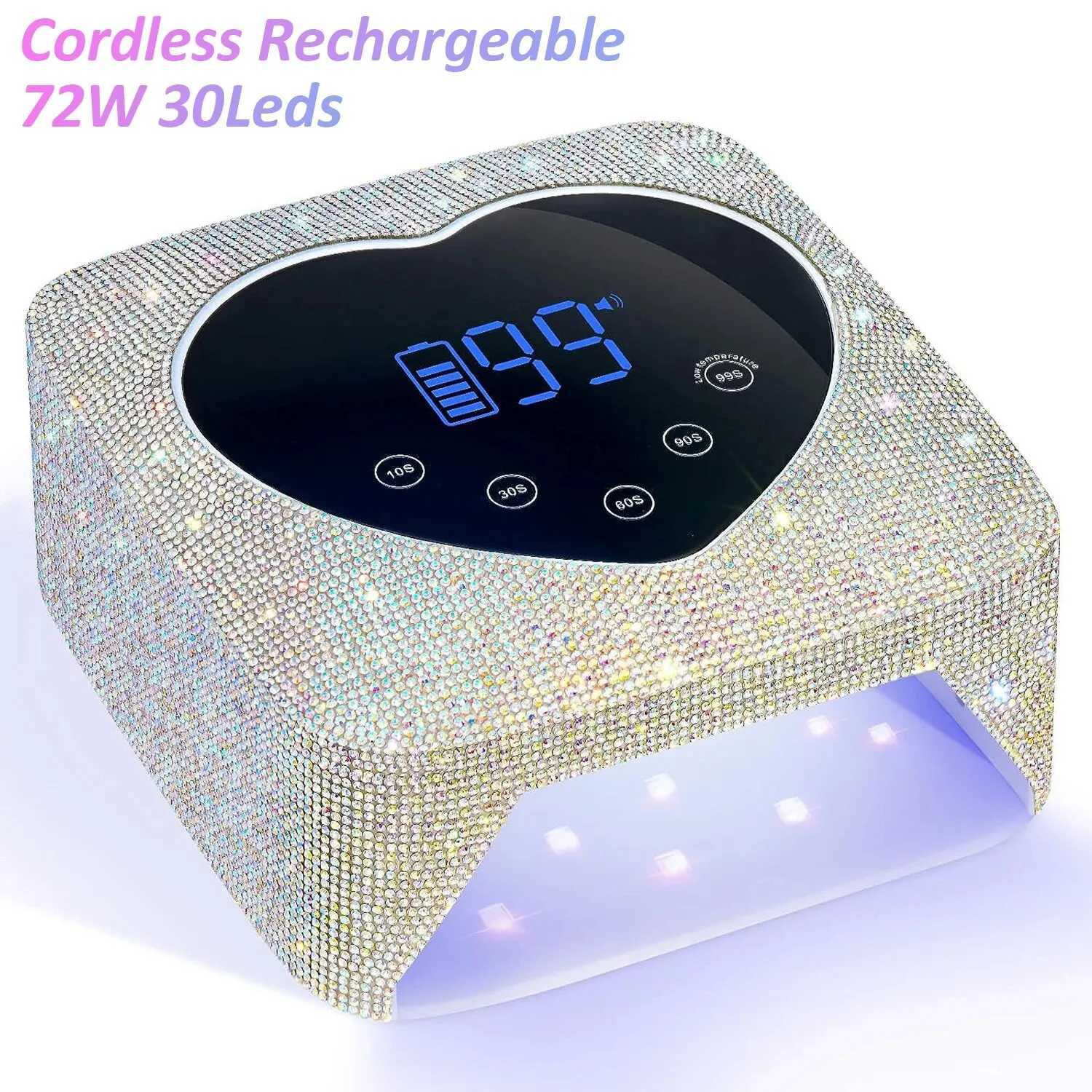 Rechargeable Nail Lamp Professional UV Led Lamp With Diamonds Elements Gel Polish Nail Drying for Nail Polish Manicure ToolsCL2400806