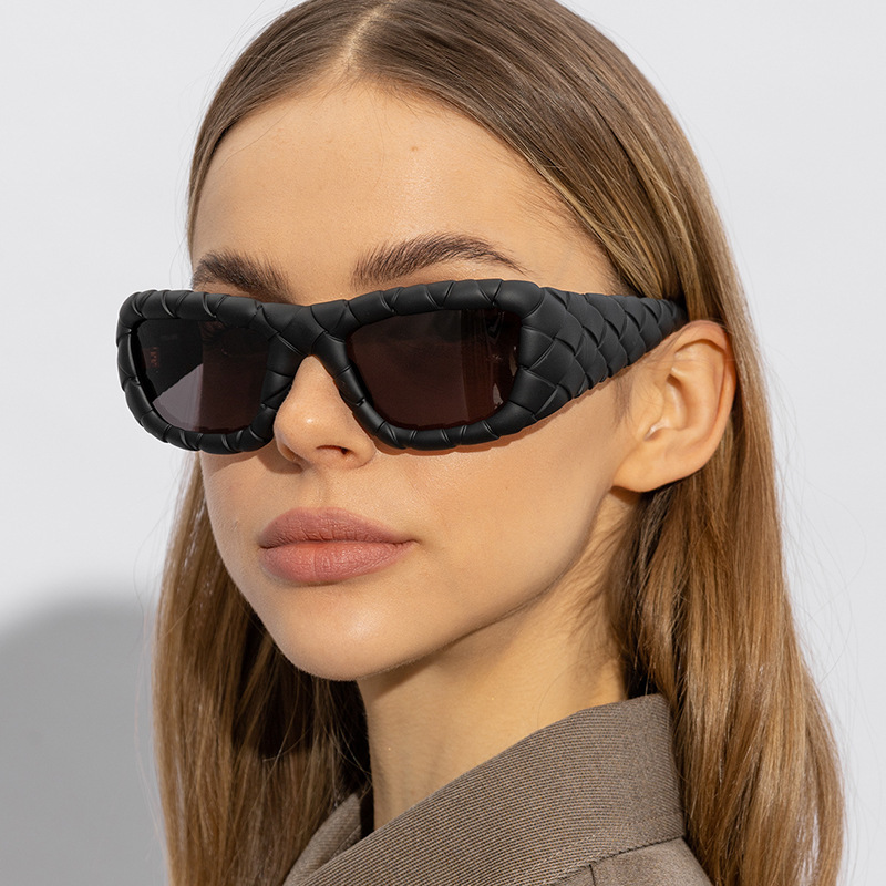 Retro Sexy Square Y2K Sunglasses For Women Men Luxury Brand Fashion Rose Pink Punk Sun Glasses Ladies Eyewear UV400 Shades imitation leather S117 IVIS