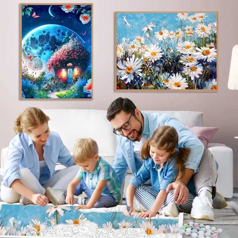 GATYZTORY DIY Painting By Numbers Van Gogh Starry Sky Picture By Numbers Landscape Wall Art Acrylic Paint For Home Decor ArtXJ240803