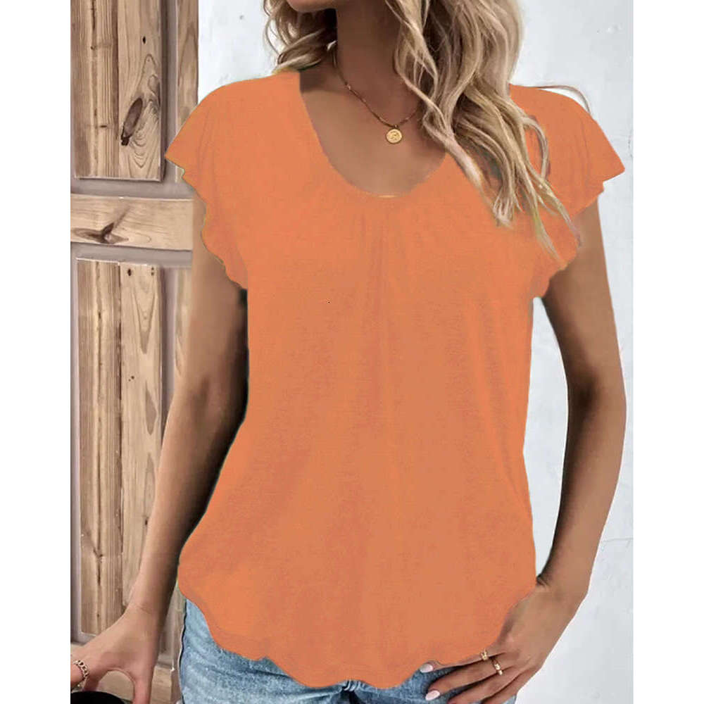 Loose Versatile Summer Female Summer Printing Short Sleeve Slim Crop Top Casual Autumn Sports Fitness Backless Round Neck Plaid Stretch Casual Undersh