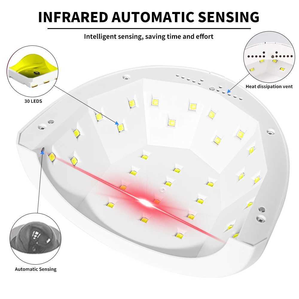 30 LEDs UV LED Nail Lamp for Acrylic Nail Gel Drying With Powerful Professional Nail Art Salon Lamp Manicure MachineCL240731