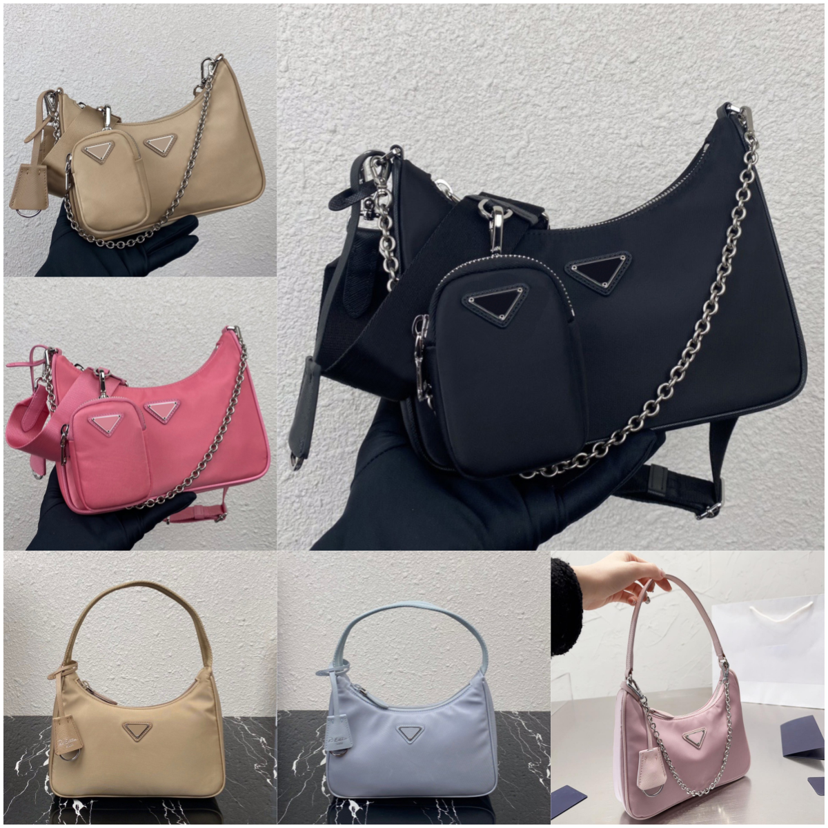 3in1 crossbody designer bag nylon purses for women black shoulder bags designers woman hobo handbags chain bolso de diseno sac e dhgate