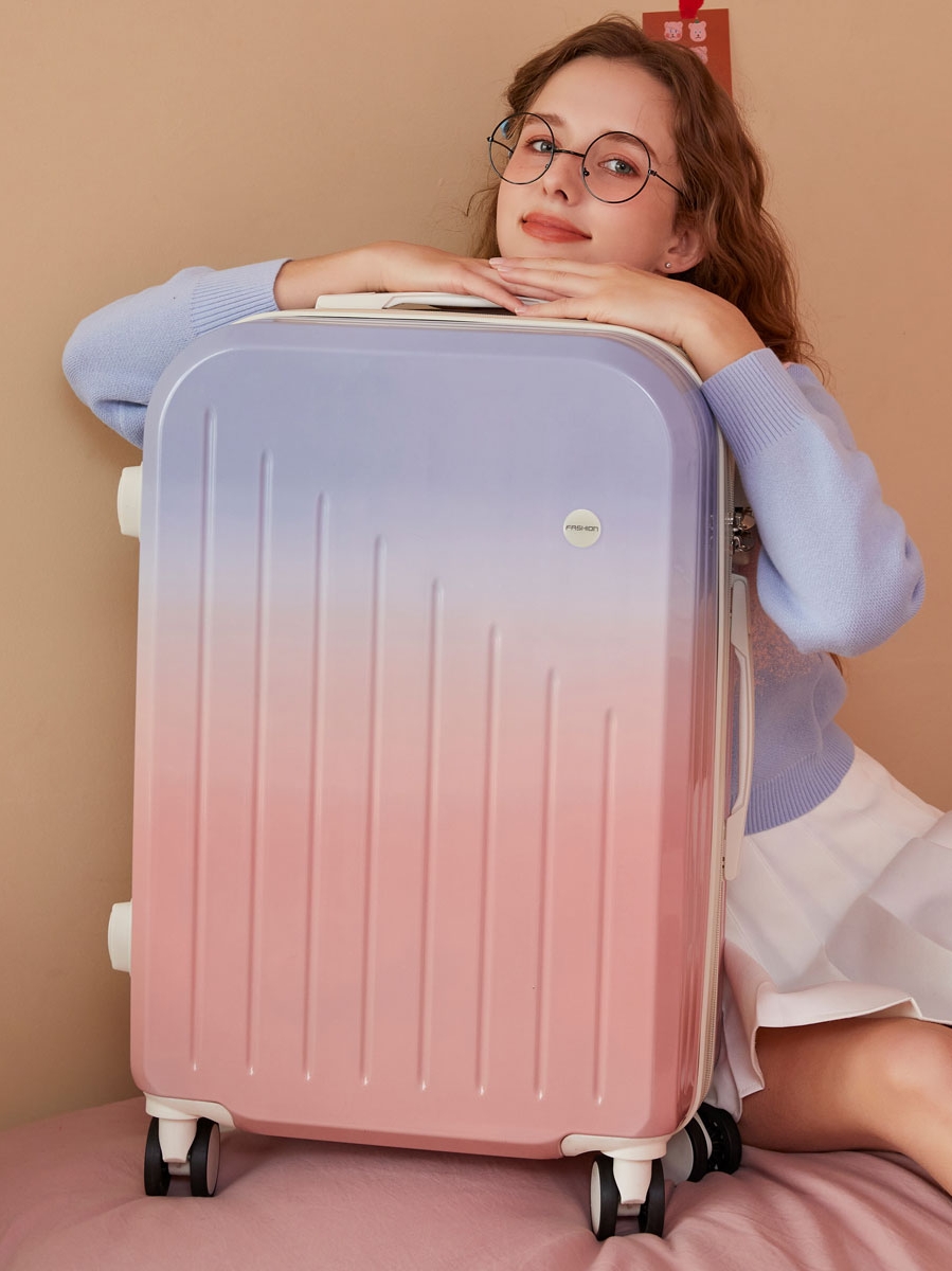 New 20‘’22/24/26/28 Inch Travel Suitcase on Wheels,Women Fashion Pink Purple Gradient Luggage Bag Carry on Trolley Luggage Case