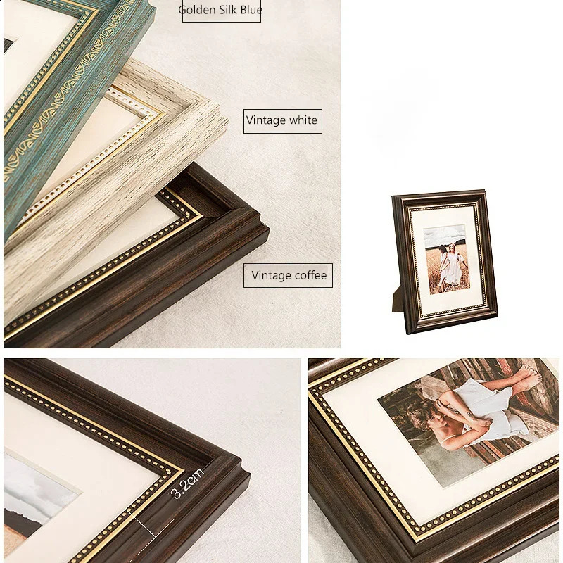 American Retro Resin Po Picture Frame Set Home Decoration 240802 H260306