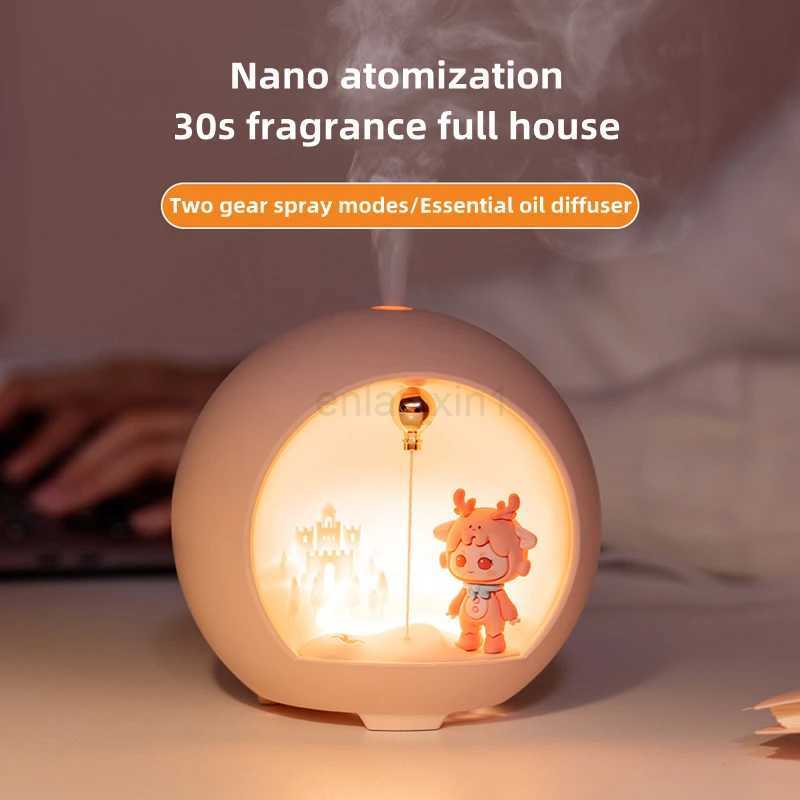 Cute Cartoon Romantic Lamp Mini Air Humidifier USB Aromatherapy Essential Oil Diffuser for Kids Room Fragrance Perfume Diffuser Y240803