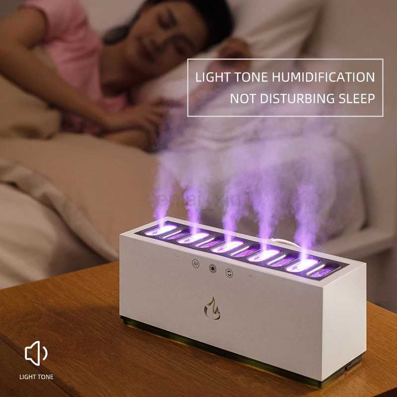 Heavy Fog Air Humidifier USB Ultrasonic Cool Mist Maker with RGB LED Lamp Follow Sound Rhythm Spray for Home Room Aroma Diffuser Y240806