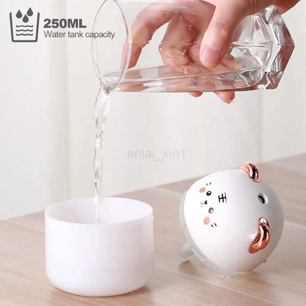 Desktop Humidifier With Colorful Ambient Light 250ml Capacity Aroma Diffuser for Home Aromatherapy Humidifiers Diffusers Bedroom Y240806