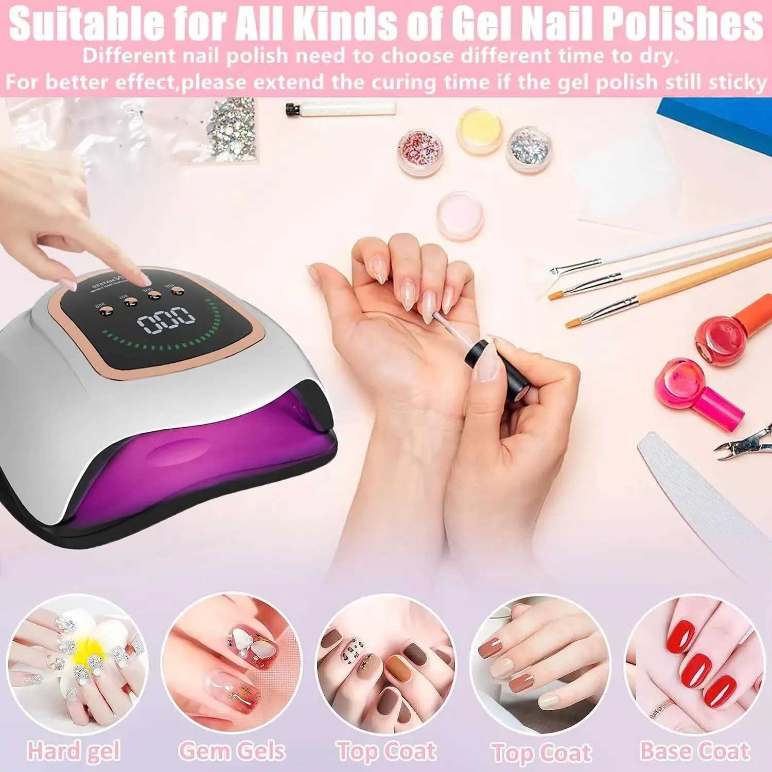 72 Beads LED Nail Lamp 300W Professional UV Nail Dryer Light Fast Curing Gel Polish Lamp Auto Sensor 4 Timer SettingCL240731