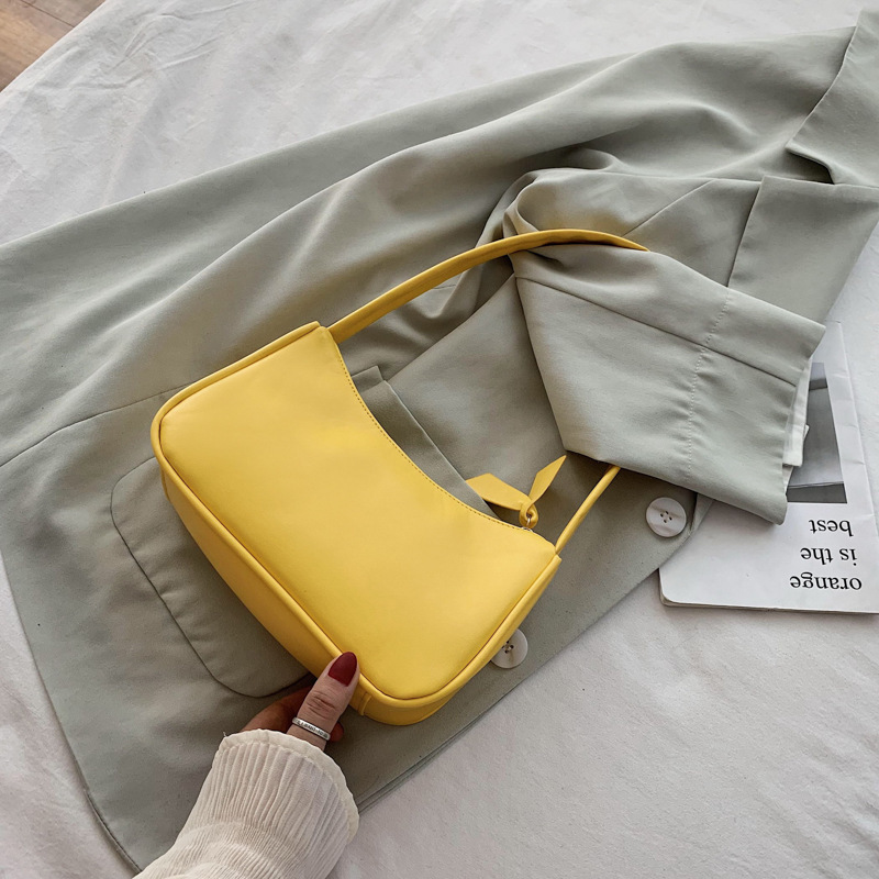 Fashion Women Black Underarm Bag Retro Solid Color Ladies PU Leather Handbags Design Luxury Bag Girls Small Female Shoulder Bags