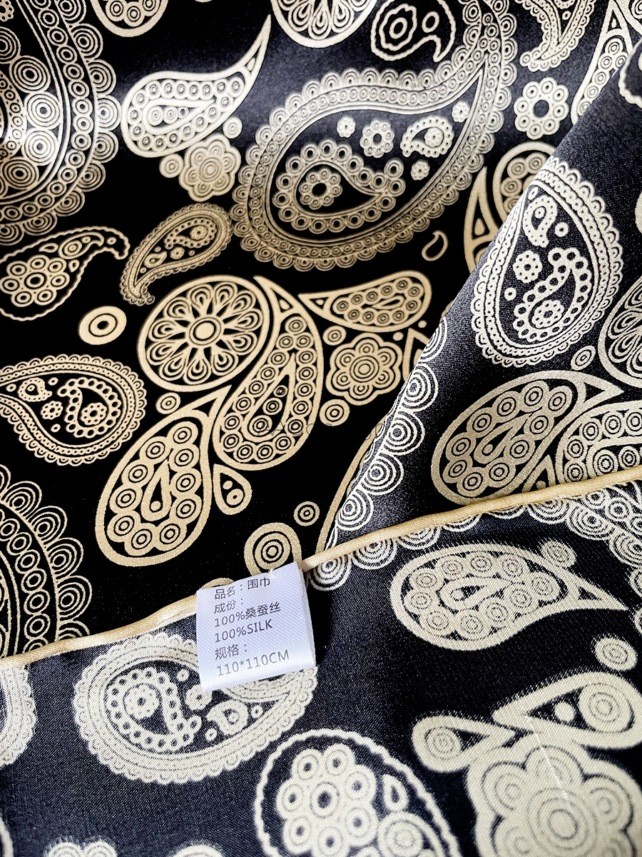Paisley Satin Silk Head Scarf for Bag Women Neck Hair Belt Bandana Handrolled Edges Bandanas Oversized Hems Rolled Shawls Scarves Valentine's Day