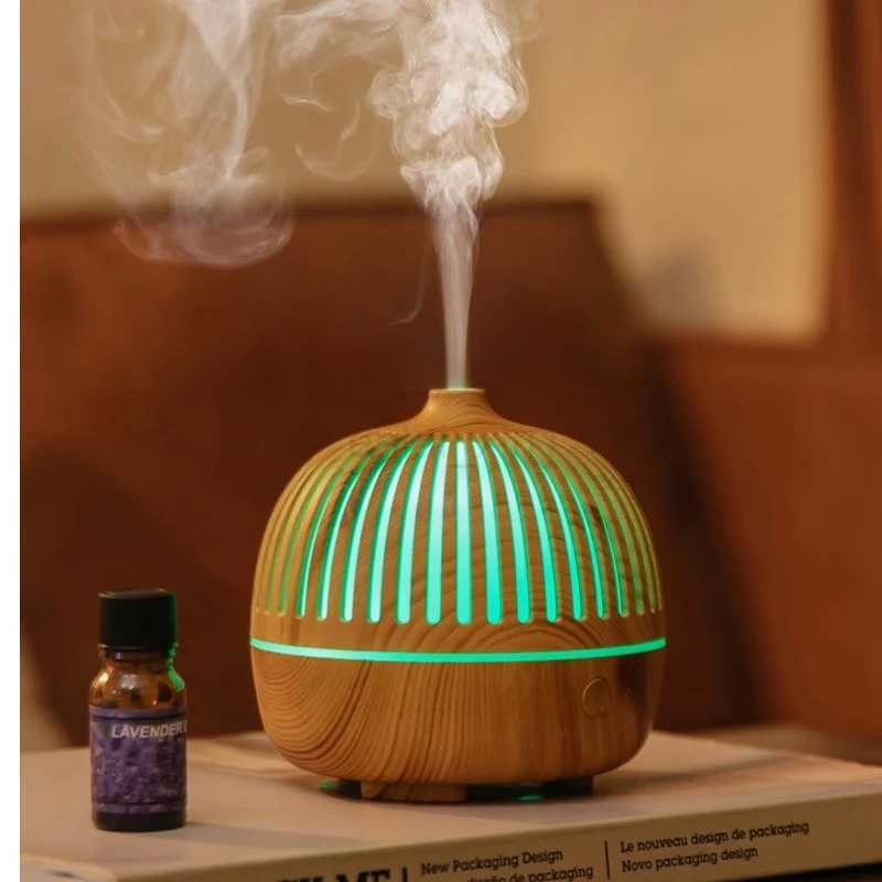 Ancient Charm Fragrance Diffuser Ultrasonic Humidification Essential Oil Fragrance Instrument Wood Grain Aromatherapy Machine Y240806