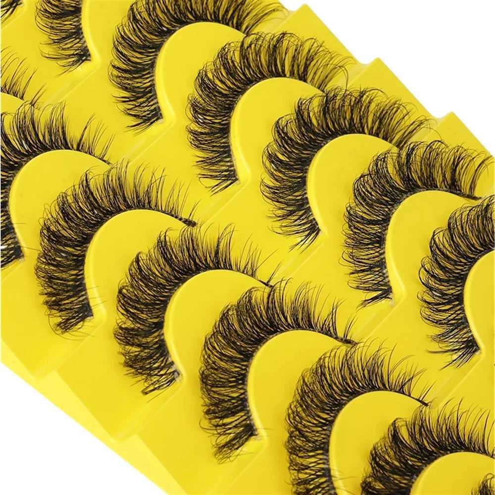 Eyelashes 10 Pairs 6D False Super Fluffy Wispy Faux Mink Eyelashes Cat Eye Effect Dramatic Lashes Eyelash Extension MakeupXJ247
