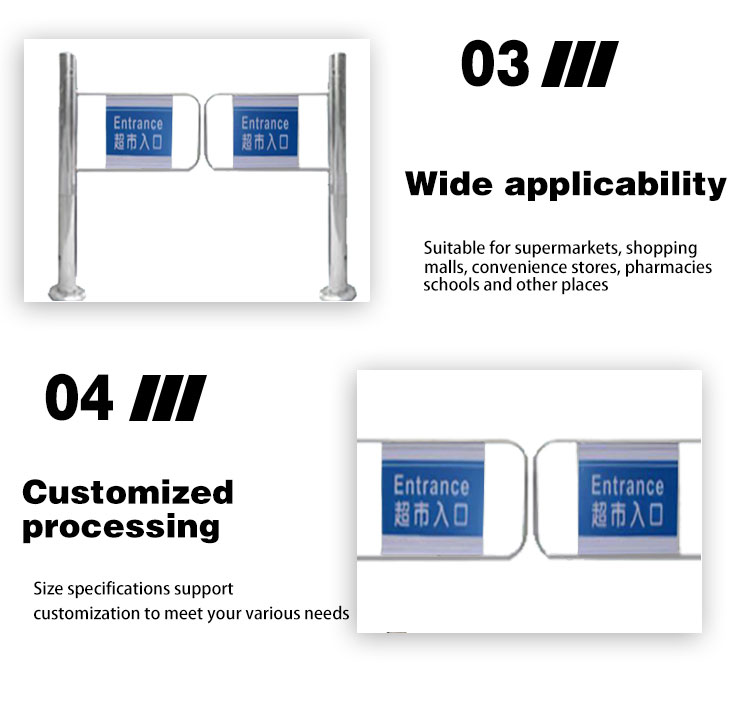 Luxury Supermarket non-exit one-way door stainless steel in and out of the mouth only into the swing gate prohibited
