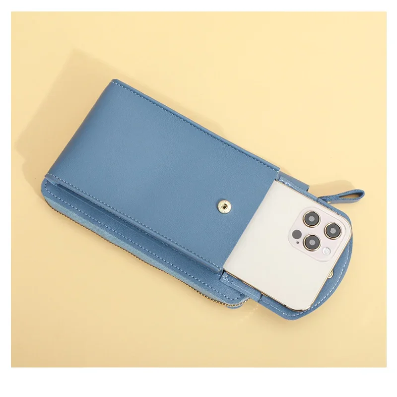 New Fashion One Shoulder Crossbody Phone Leather Bag Mini Versatile Shoulder Bag Multi Card Card Card Bag Keychain Female