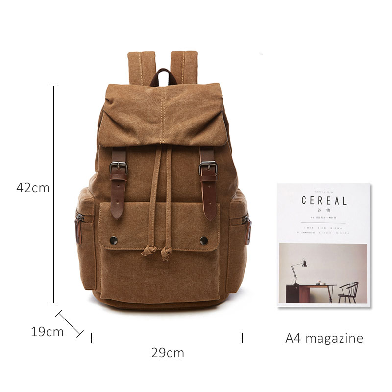 Scione Vintage Canvas Backpack Men's School Bag Men Travel For Laptop Fashion Outdoor Women Casual Sport Camping Retro Schoolbag