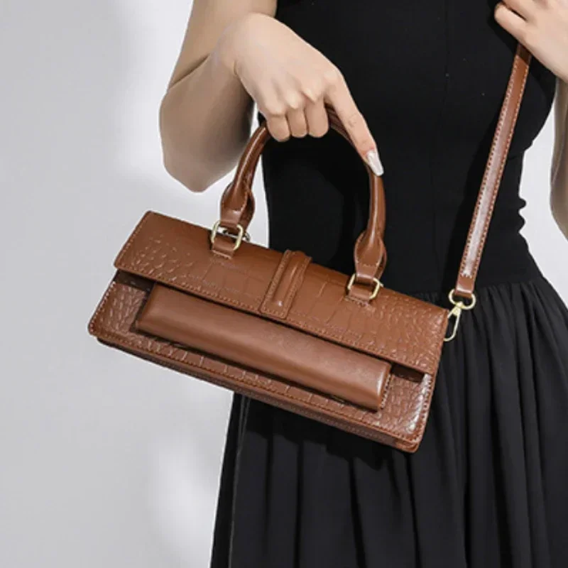 Fashion Ladies Shoulder Bag 2024 New Purses and Handbags High Quality PU Stone Pattern Crossbody Bag for Women Armpit Clutch Bag
