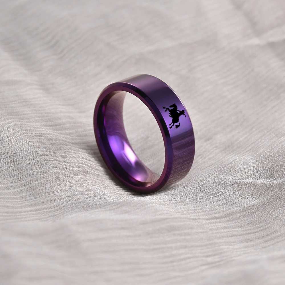 Newly designed 8mm wide black titanium stainless steel bull bone ring suitable for women men Western denim heavy metal stone style jewelry W240802