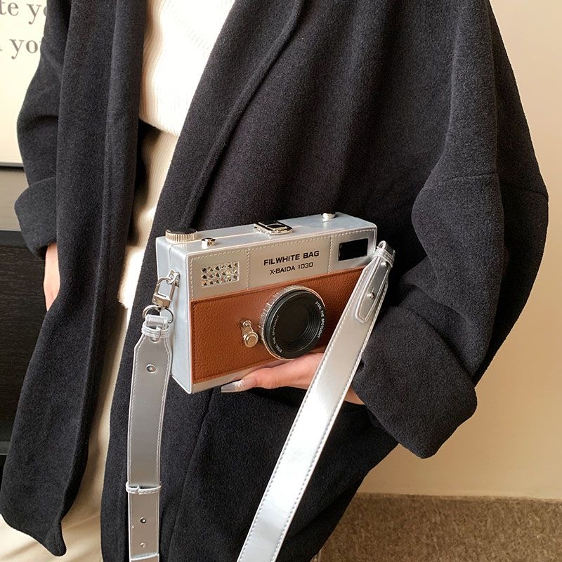 Fashion Chains Camera Design Women Shoulder Bags Funny Box Messenge Bag Luxury Pu Leather Crossbody Bag Ladies Small Chic Purses
