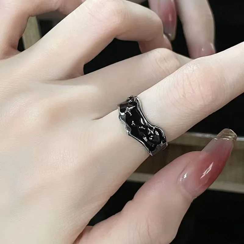 Silver Irregular Star Ring Vintage Gothic Ring Mens Fashion Cross Star Open Adjustable Ring Y2k Jewelry Gift W240802