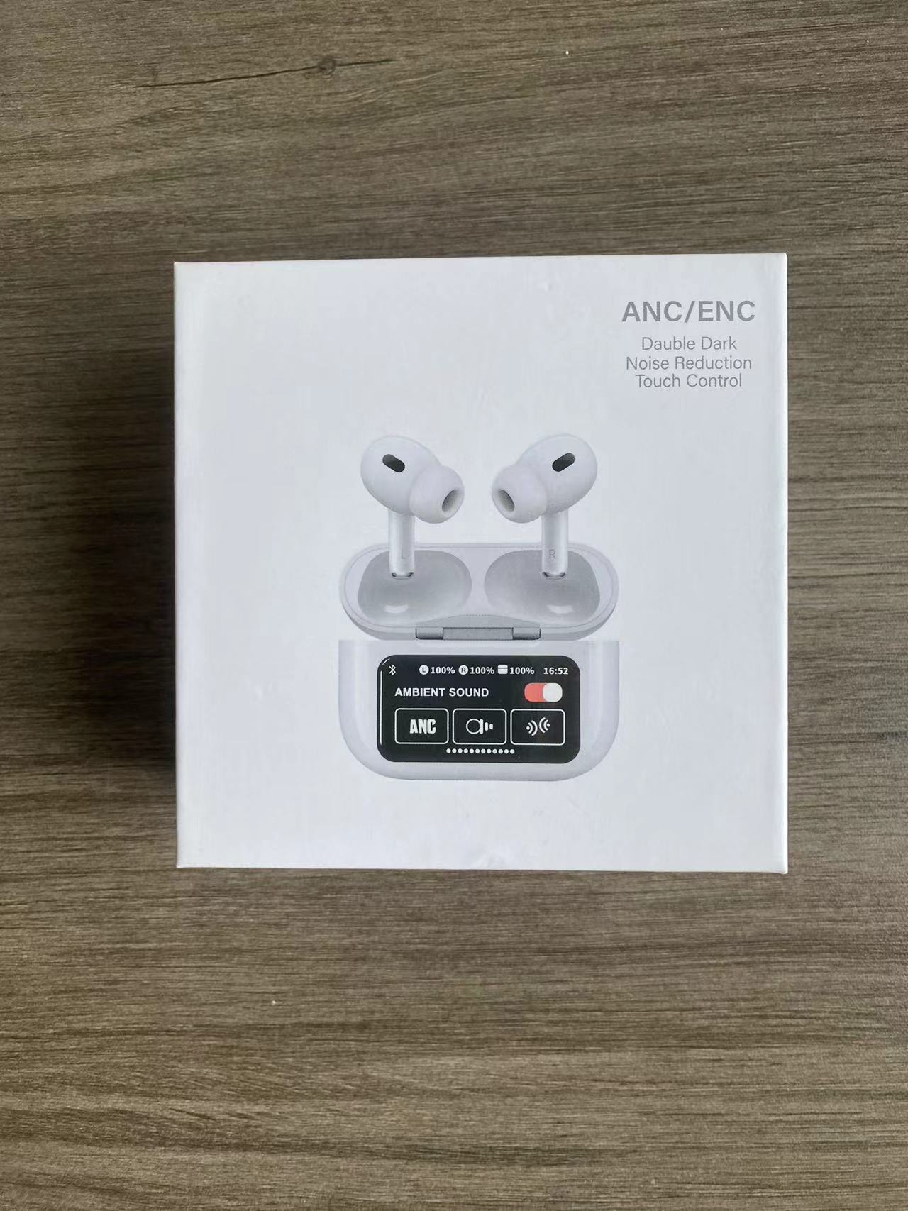 LED touch screen A9 pro wireless Bluetooth earphones ANC ENC smart screen effective noise reduction light sensor in-ear detection wireless charging box earphonesA