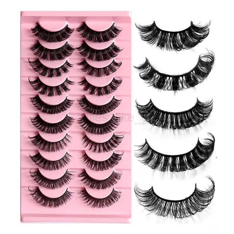 Russian striped eyelashes DD curly eyelashes 5/10 pairs of artificial mink eyelashes 3D mink eyelashes reusable fluffy false eyelashes Russian extensi