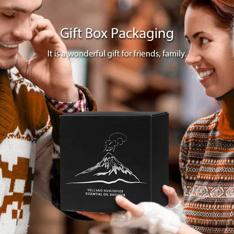 KINSCOTER Volcanic Aroma Diffuser Essential Oil Lamp 130ml USB Portable Air Humidifier with Color Flame Night Light Y240806