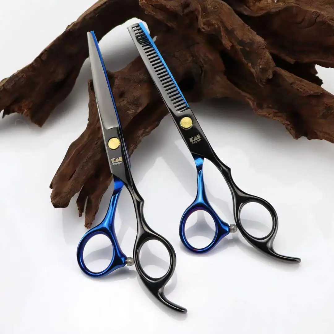 Kasho Professional 6 inch Hiar Scissors Salon Barber Scissors Hairdressing Shears Hair Cutting Thinning Styling ToolM240801