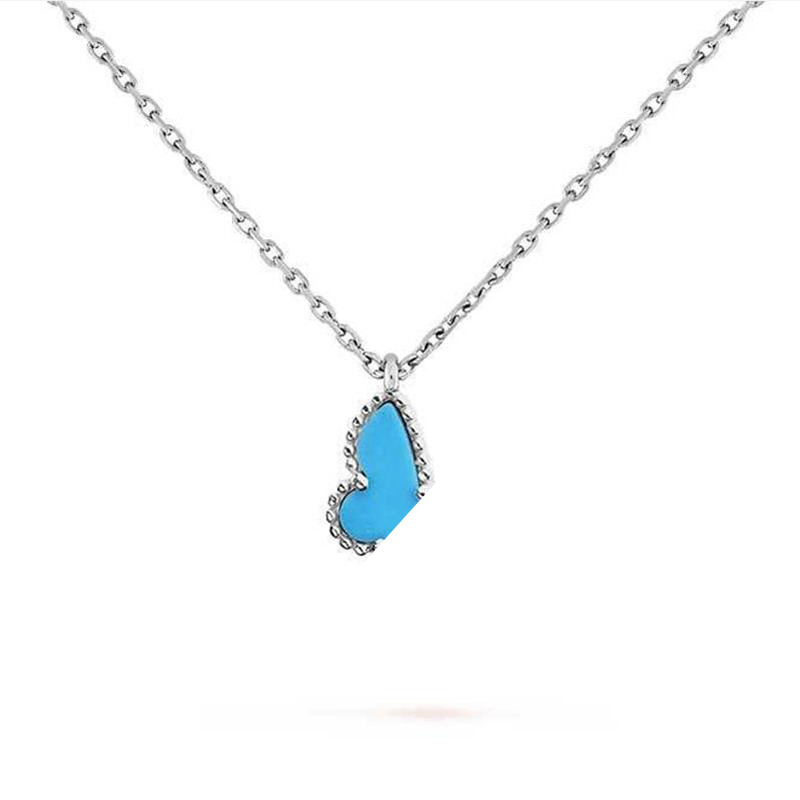 necklace Designer Jewelry Two butterfly Pendant Necklaces for women rose gold dia Red Bule White Shell stainless steel platinum Wedding gift wholesale