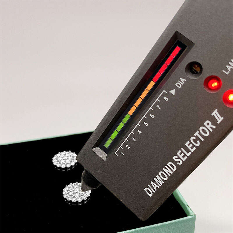 Trend Sier Moissanite Stone studs Personality hiphop hipster hip hop Earrings
