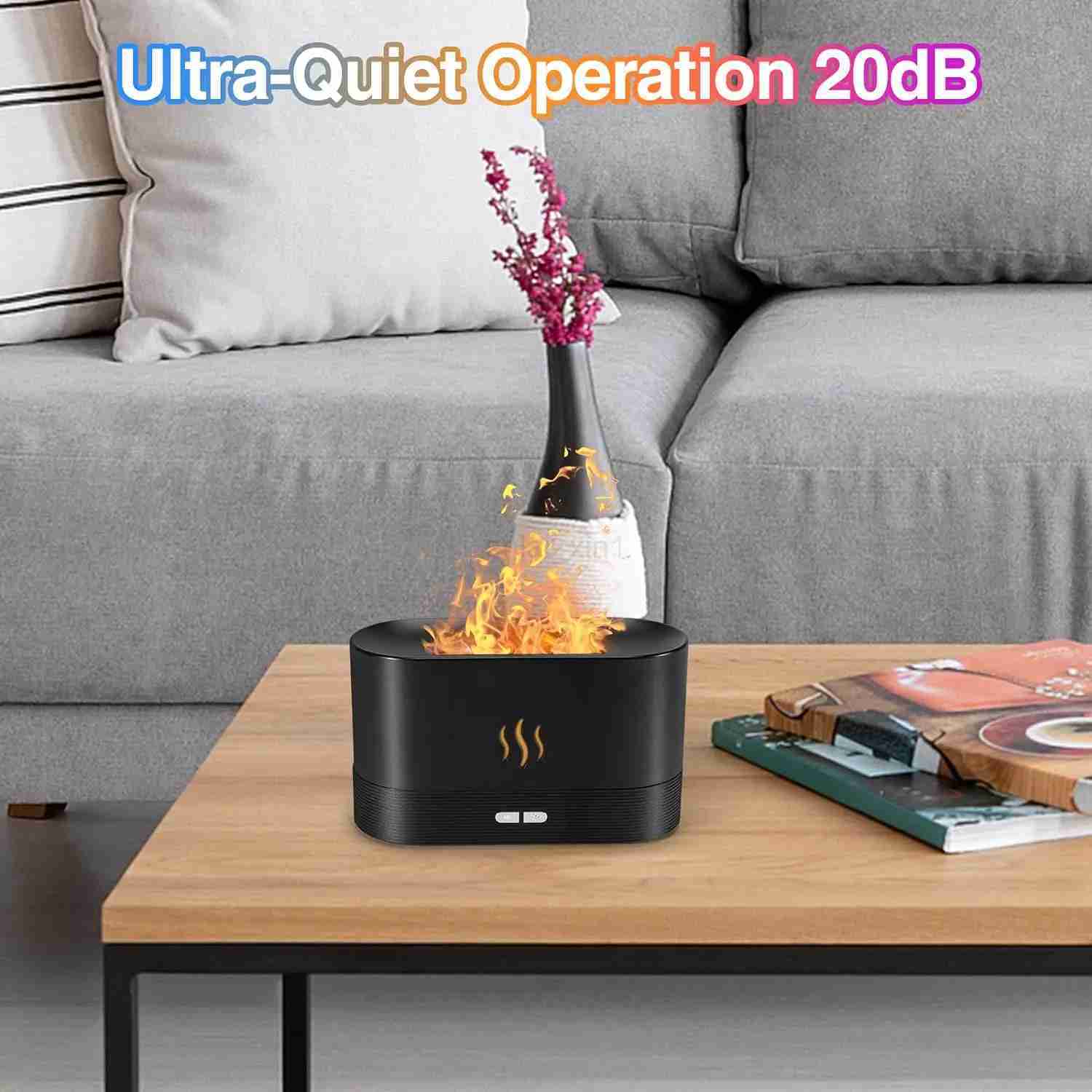 Aroma diffuser Air humidifier Ultrasonic cold mist atomizer Led essential oil simulation flame lamp diffuser Y240806