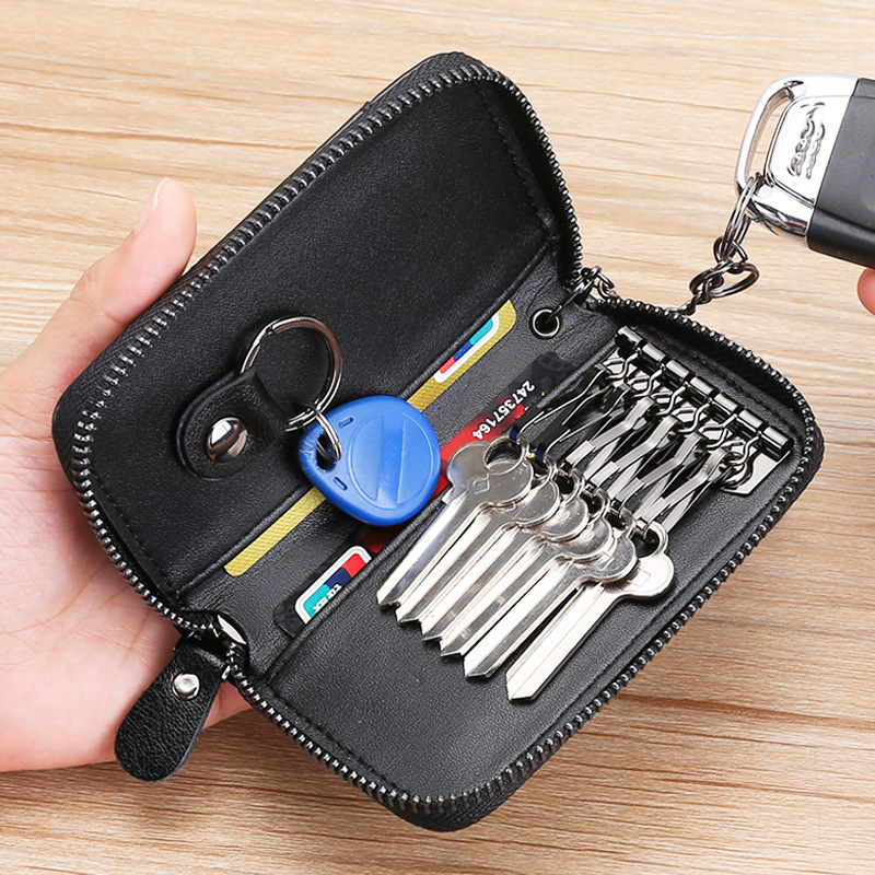 Keychain Zipper Pouch Car Key Bag Men's Large-Capacity Zipper Bag Women's Waist Padlock Key Bag Tide Card Bag Driver's License