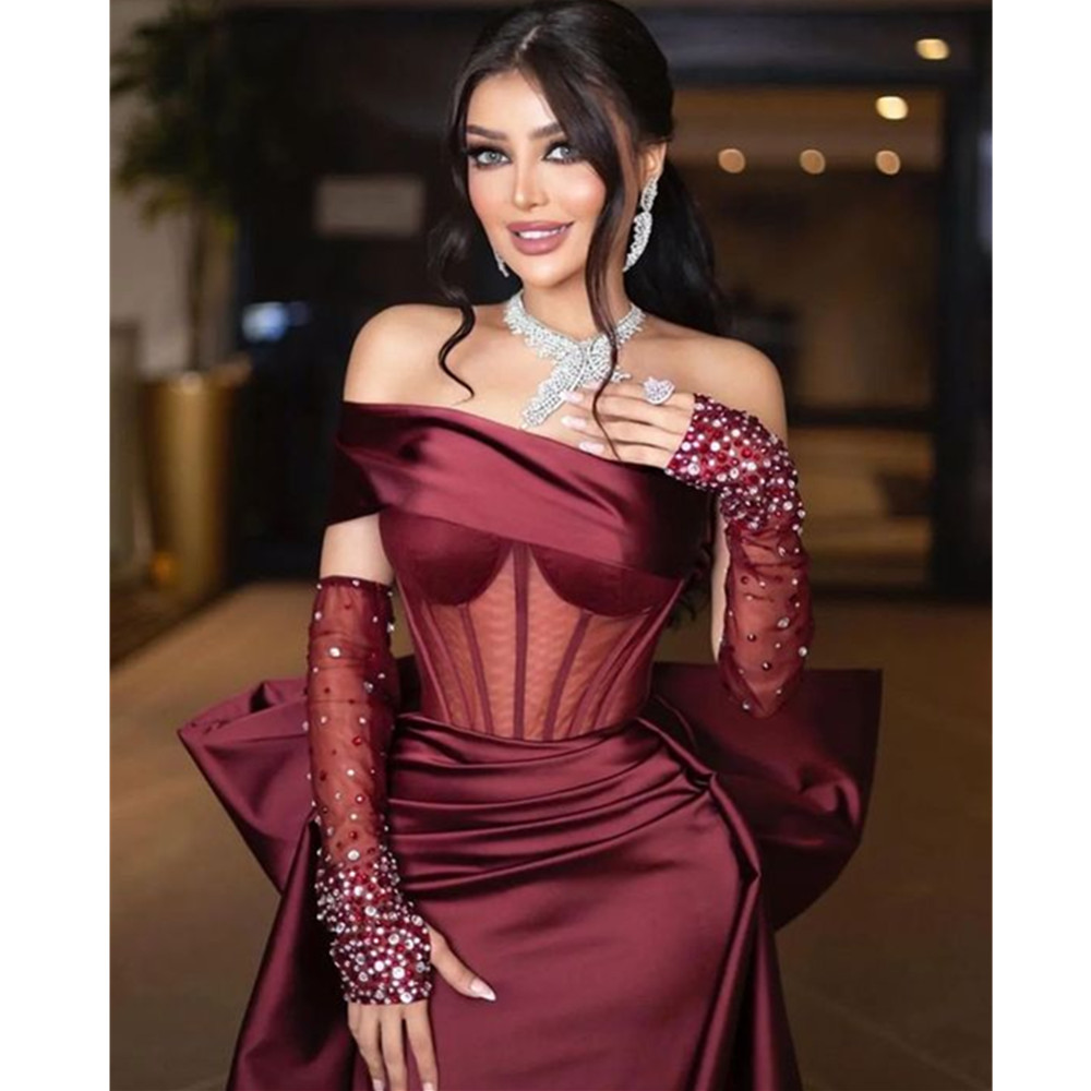 Royal Blue Plus Size Mermaid Evening Dresses for Women Off Shoulder Sequins Birthday Prom Celebrity Pageant Formal Special Occasion Dress Party Gowns 