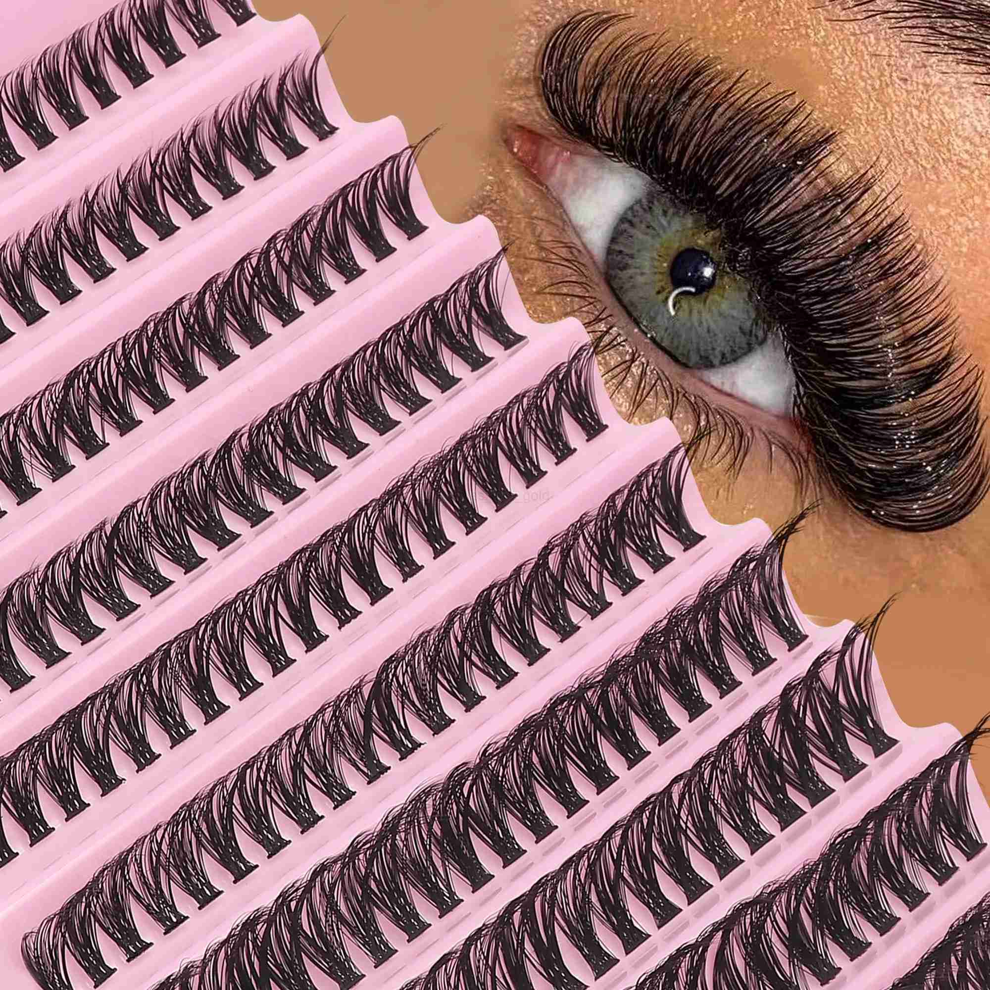 200 natural looking D-URL false eyelashes thick and fluffy suitable for daily wear W240803