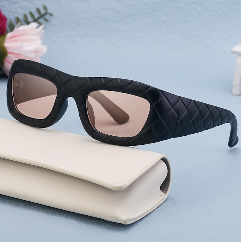 Retro Sexy Square Y2K Sunglasses For Women Men Luxury Brand Fashion Rose Pink Punk Sun Glasses Ladies Eyewear UV400 Shades imitation leather S117 IVIS