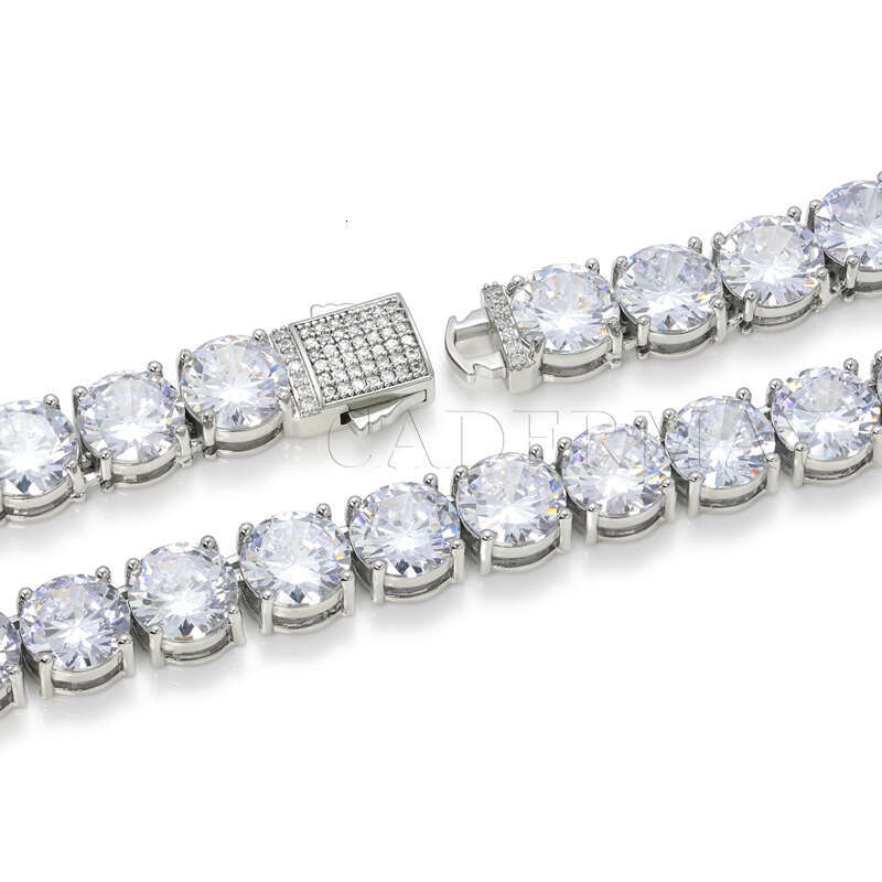 Cadermay Fashion Gold Cluster Link 10mm S Iced Out Moissanite Tennis Chain Women Men Gift