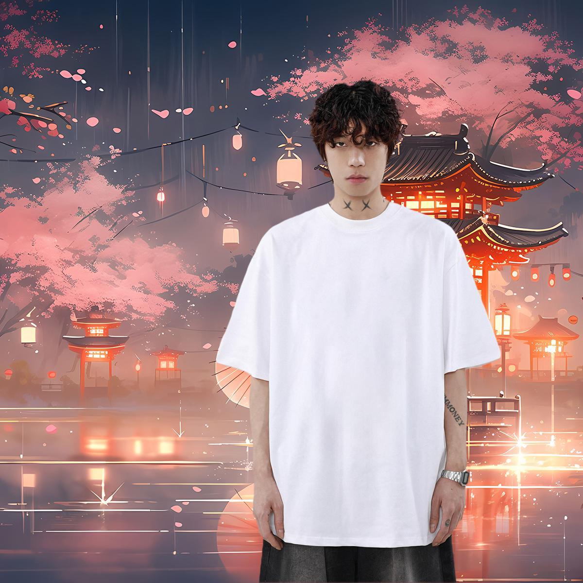 Casual New T shirt 230g Pure Cotton halloween Street wear Hip Hop Tops Crew Neck Brand Couples T Shirts Oversized