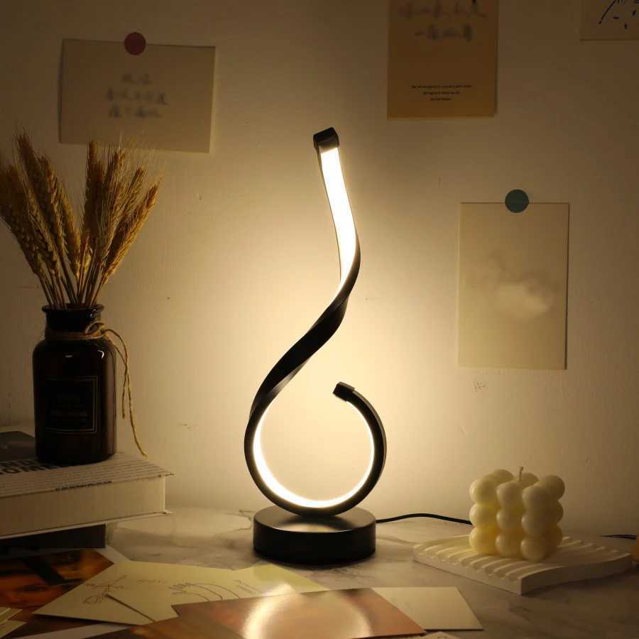 1PC Compact Modern Ironwork USB Three-color Dimming Desktop Decorative LampKL240731
