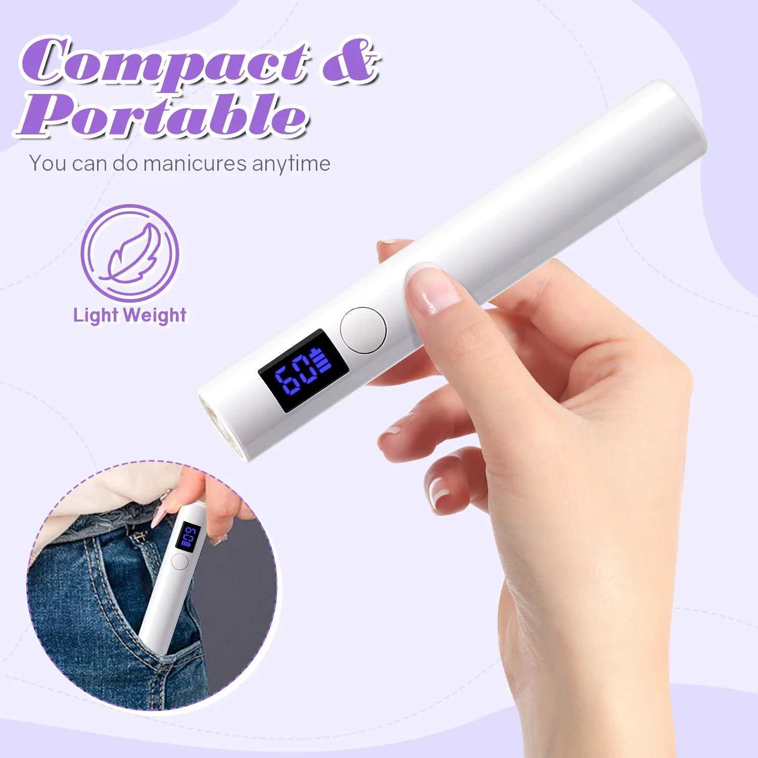 Mini UV Nail Lamp Dryer Machine Portable USB Rechargeable LED Nail Quick Drying Light Handheld Manicure Lamp For Gel VarnishCL2400806