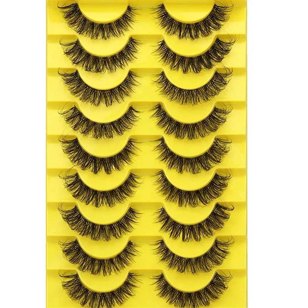 Eyelashes 10 Pairs 6D False Super Fluffy Wispy Faux Mink Eyelashes Cat Eye Effect Dramatic Lashes Eyelash Extension MakeupXJ247