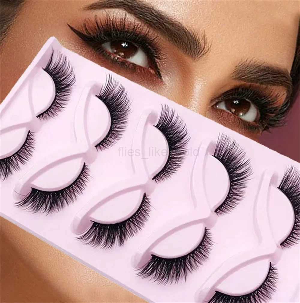 5 pairs of cat eyelashes artificial mink fur fox eyelashes fluffy wings fake eyelashes Maquiagem natural long holiday eyelashes W240803