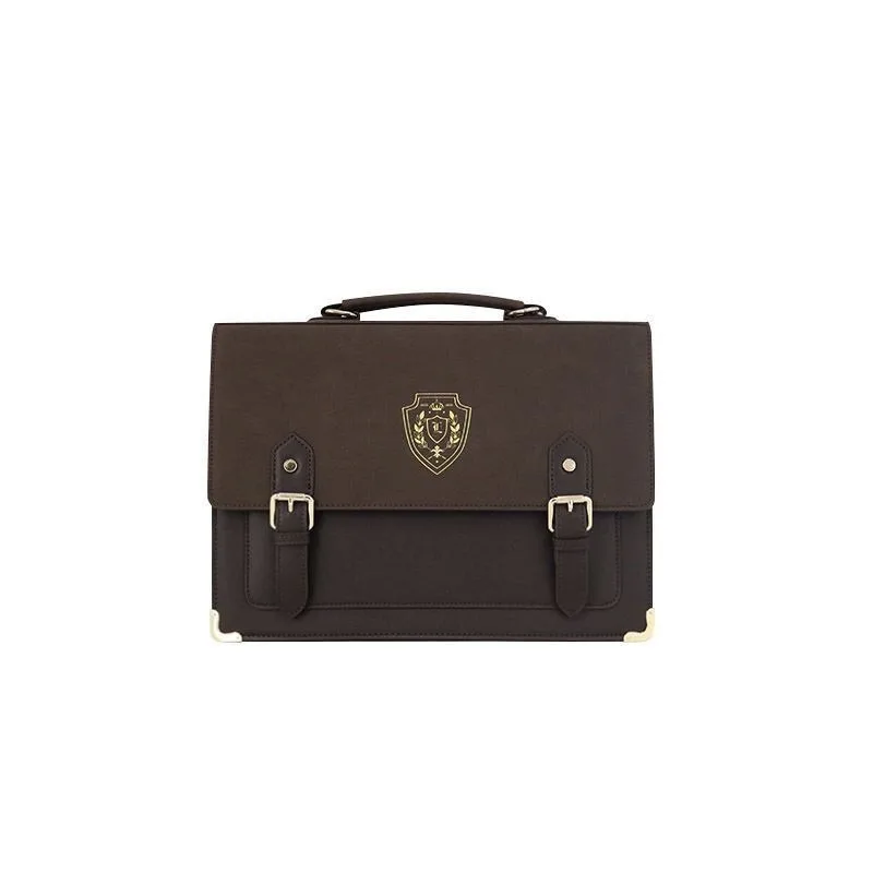 Women New Versatile Temperament Large Capacity Design Sense Solid Color Double Shoulder Crossbody College Vintage Cambridge Bags