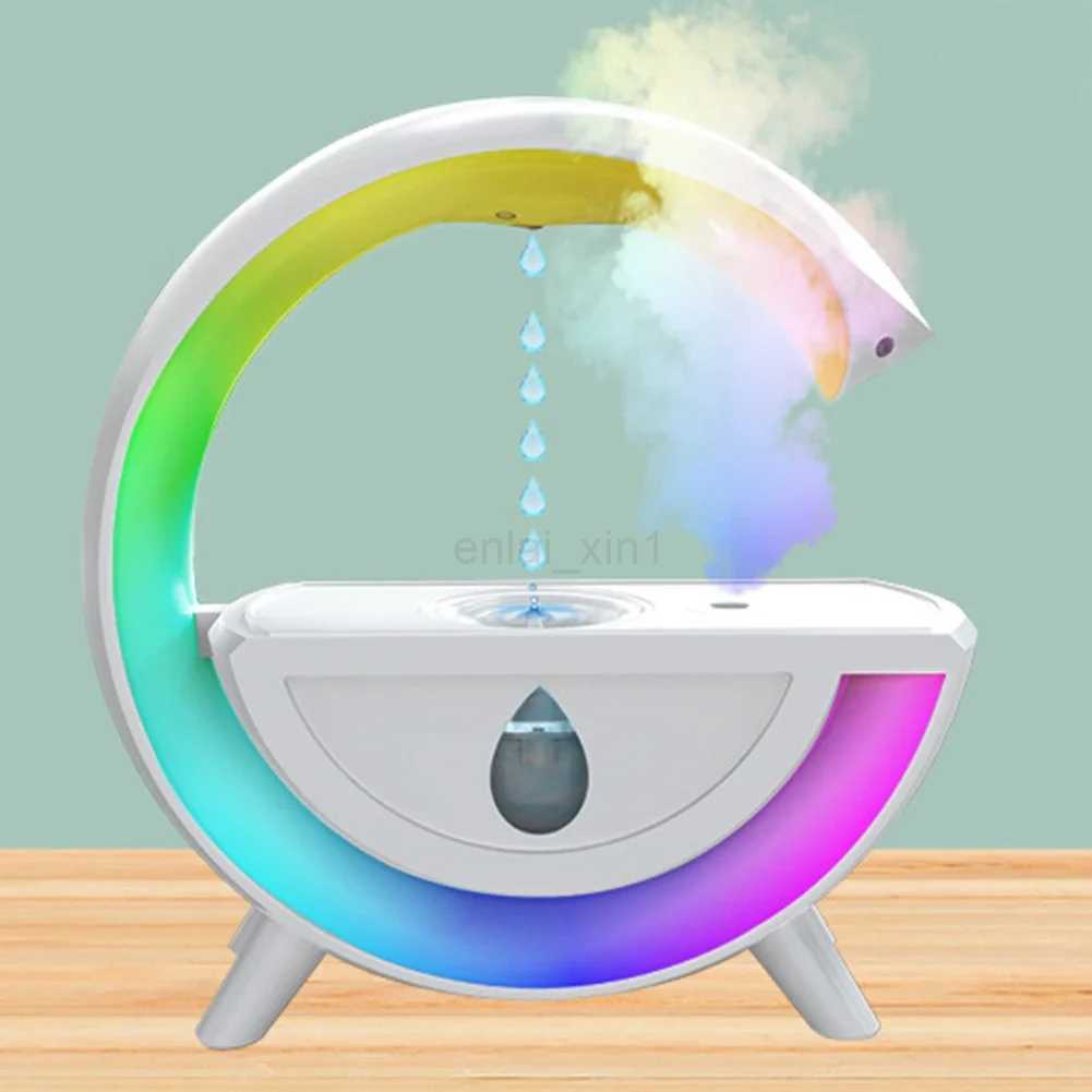 Anti-gravity Air Humidifier Diffuser Creative Aromatherapy Water Droplet RGB Table Lamp Night Light for Office Bedroom Y240803
