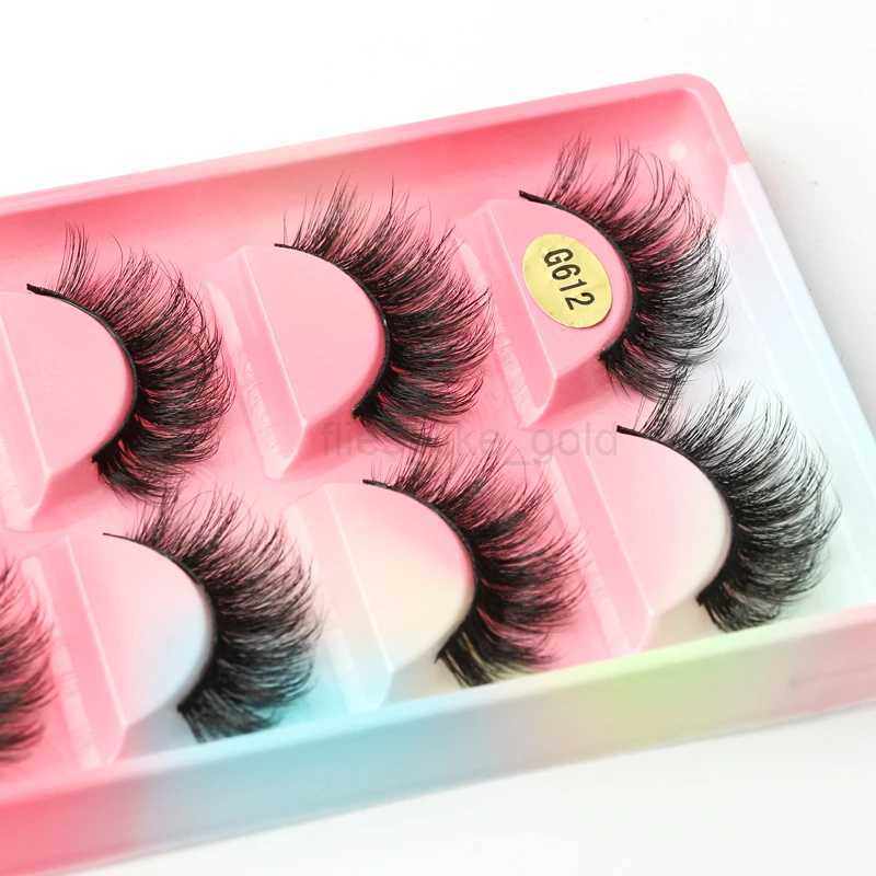 YSDO fake eyelashes 5 pairs of 3D mink eyelashes cruel no Maquiagem Winged soft eyelash extension thick fake eyelash makeup tool W240803