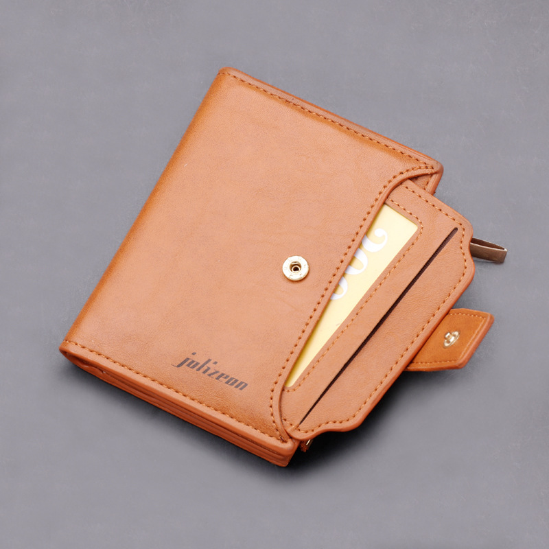 Zipper Wallet Men's Short Multi-card Buckle Wallet Multifunctional Leather Grey Purse Wholesale Money Bag Luxury Wallet