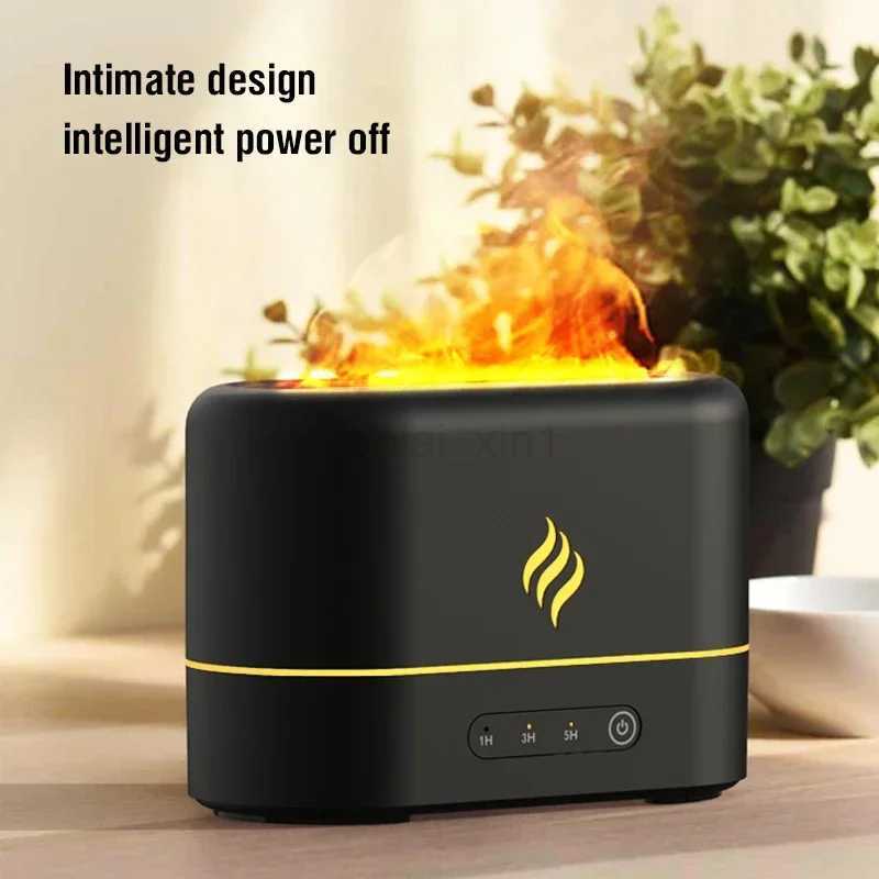 Portable Cool Mist Usb Led change color 7 colors fire flame room humidifier Aroma Essential Oil Diffuser h2o air humidifier Y240806