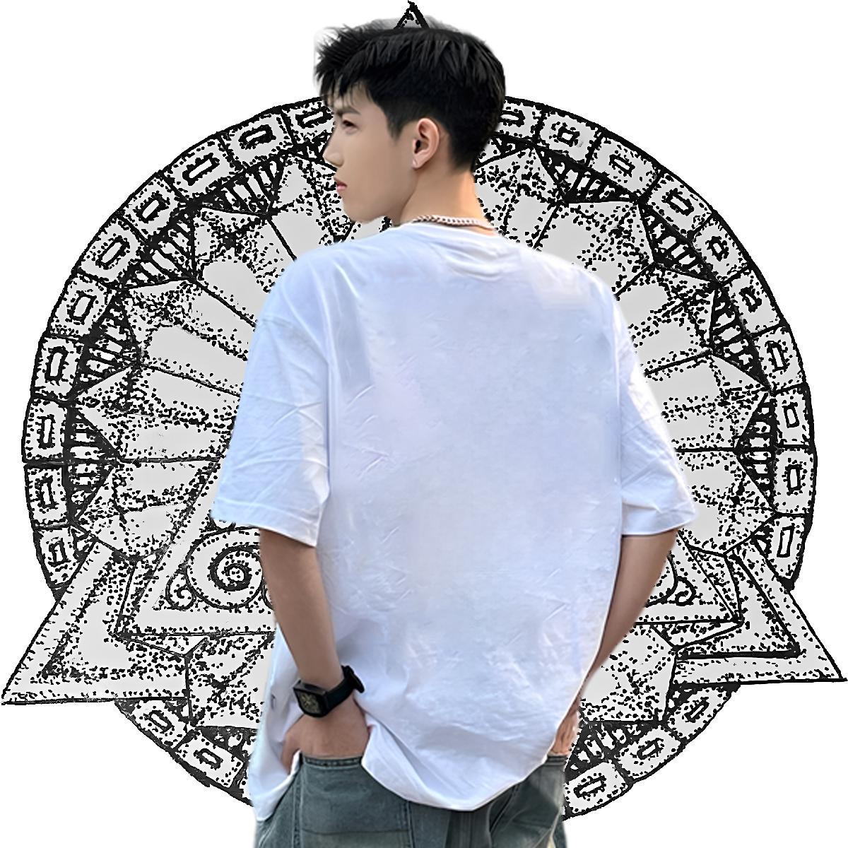 Brand T Shirts Men 230g 100% Cotton halloween Casual Top Tees Breathable Crew Neck Cool Design Men Tshirts Black White